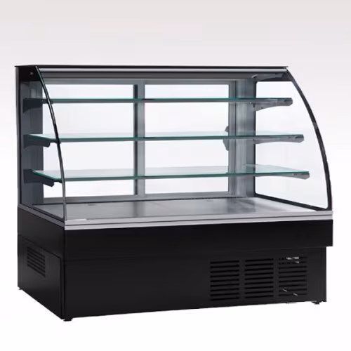 Curb Shape SS Curved Display Counter